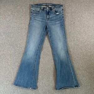 American Eagle Jeans Womens 8 Next Level Stretch Blue Flare Flap Pocket